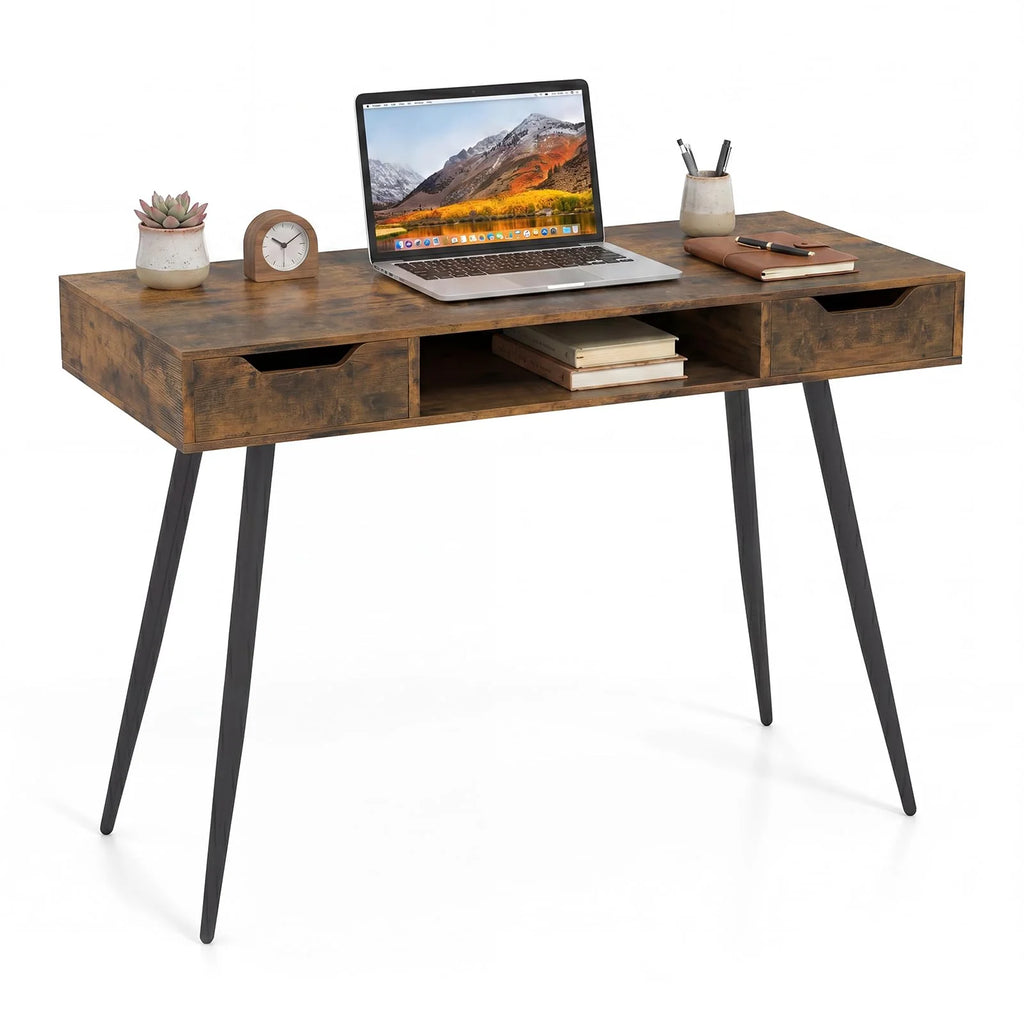 Tangkula Mid Century Modern Computer Desk for Home Office & Compact Spaces