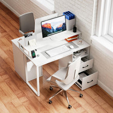 Load image into Gallery viewer, Tangkula  48" Computer Desk with 2 Storage Drawers &amp; Power Outlets