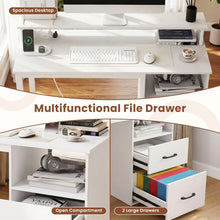 Load image into Gallery viewer, Tangkula  48" Computer Desk with 2 Storage Drawers &amp; Power Outlets