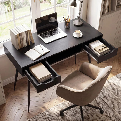 Tangkula Mid Century Modern Computer Desk for Home Office & Compact Spaces