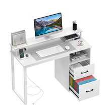 Load image into Gallery viewer, Tangkula  48" Computer Desk with 2 Storage Drawers &amp; Power Outlets