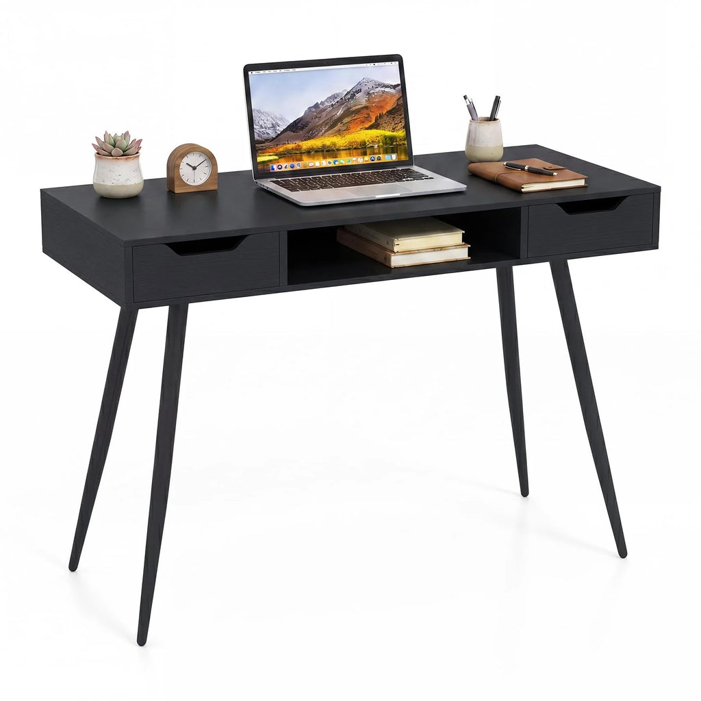 Tangkula Mid Century Modern Computer Desk for Home Office & Compact Spaces