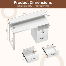 Load image into Gallery viewer, Tangkula  48" Computer Desk with 2 Storage Drawers &amp; Power Outlets