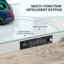 Load image into Gallery viewer, 48" x 24" Electric Standing Desk with Drawer, Tempered Glass Top, Memory Positions &amp; USB Type-C Outlets, Sit Stand Desk for Home Office