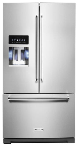 KitchenAid 26.8 Cu. ft. Standard-Depth French Door Refrigerator with Exterior Ice and Water Dispenser Stainless Steel
