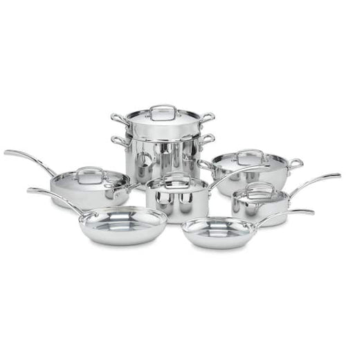 French Classic 13 - Piece Stainless Steel Cookware Set in Silver and Stainless Steel