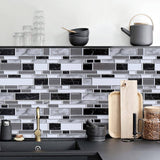 Livebor Black and White Peel and Stick Backsplash Kitchen Wallpaper 11.8inchx78.7inch Bathroom Wallpaper for Kitchen Backsplash Waterproof Contact