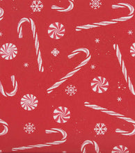 Load image into Gallery viewer, 60" Christmas Candy Canes on Red Round Peva Tablecloth - Christmas Kitchen Decor &amp; Entertaining - Seasons &amp; Occasions